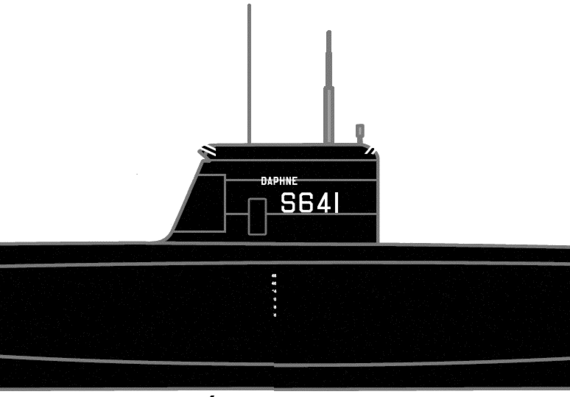 Корабль NMF Daphne S641 [Submarine] - чертежи, габариты, рисунки